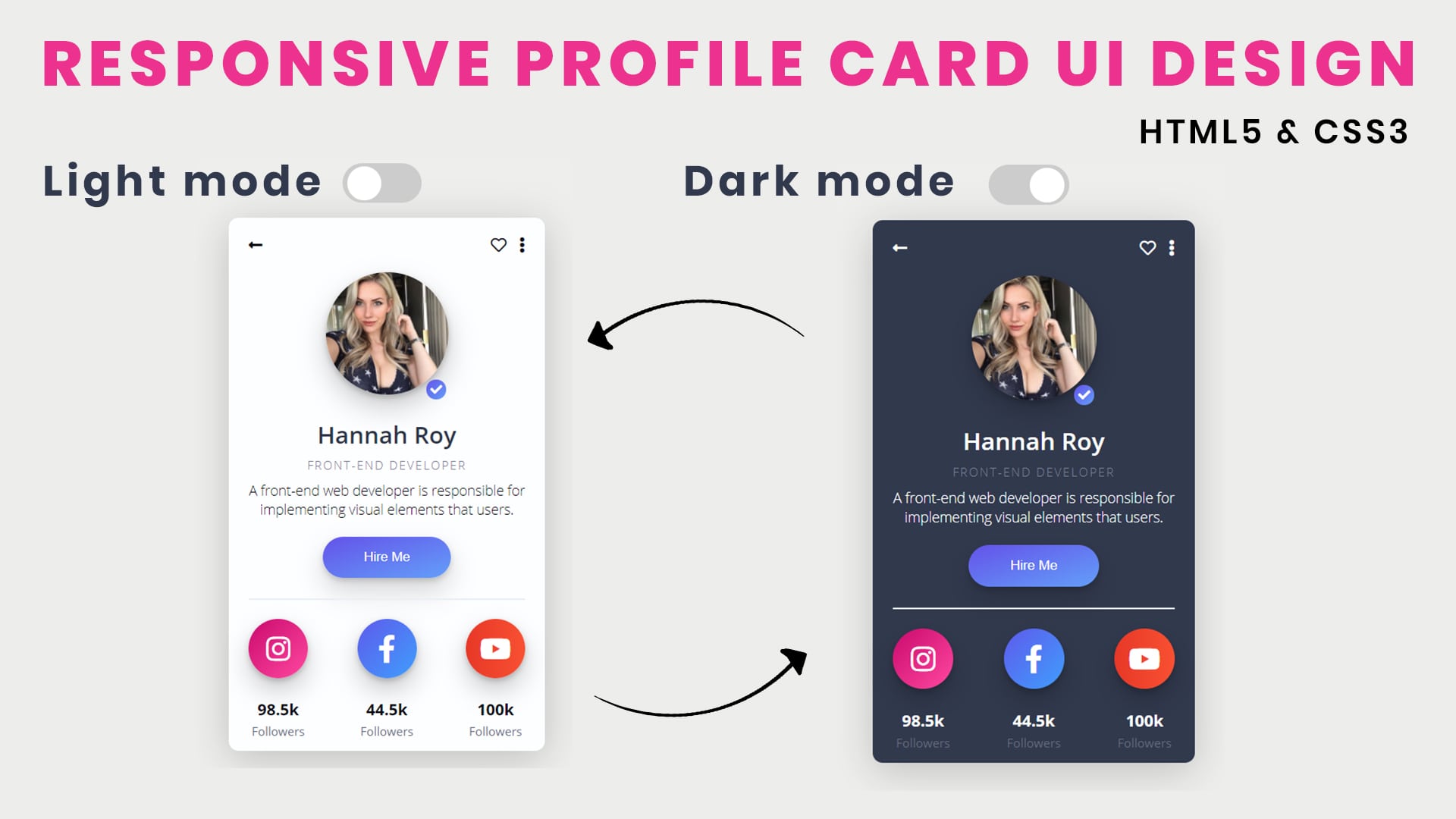Responsive Profile Card UI Design Using HTML CSS Code4education Responsive Profile Card UI Design Using HTML CSS Code4education