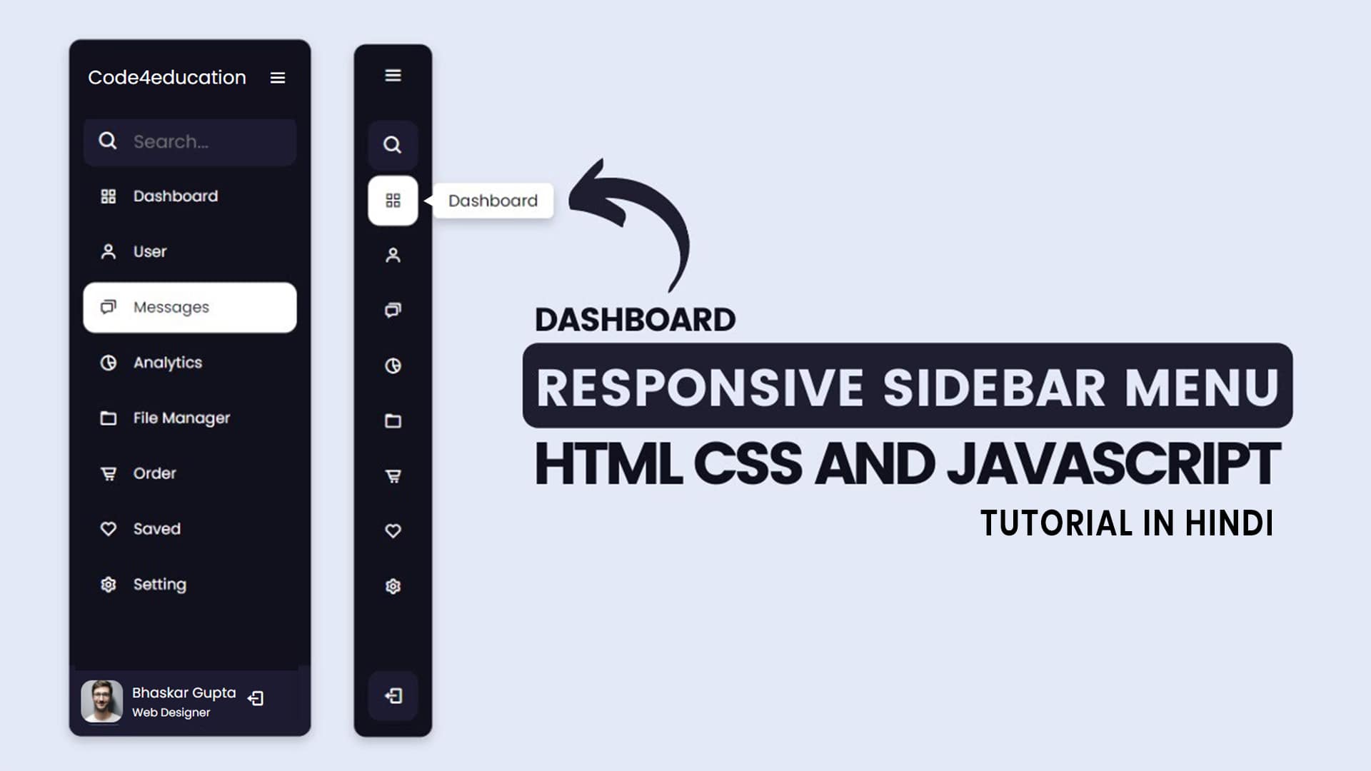 Responsive Dashboard Sidebar Menu Using HTML CSS And JAVASCRIPT