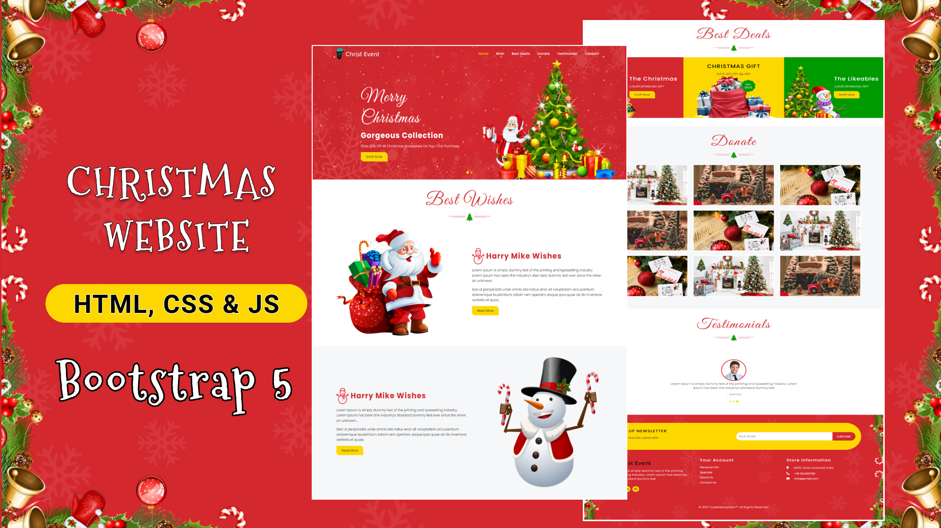 Responsive Christmas Website Using Bootstrap 5 (Part1).