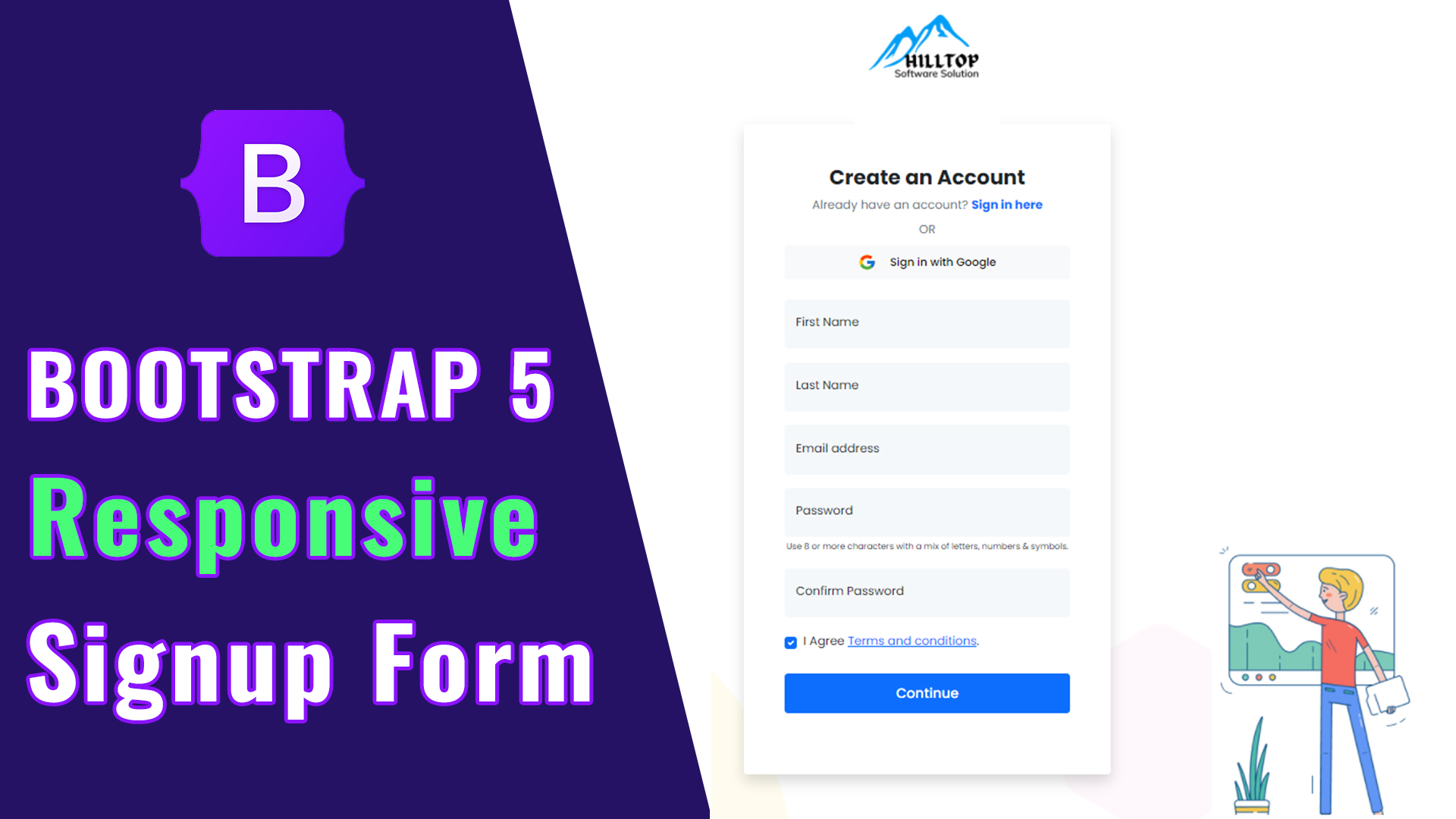 Responsive Signup Form Design Using Bootstrap 5 Code4education