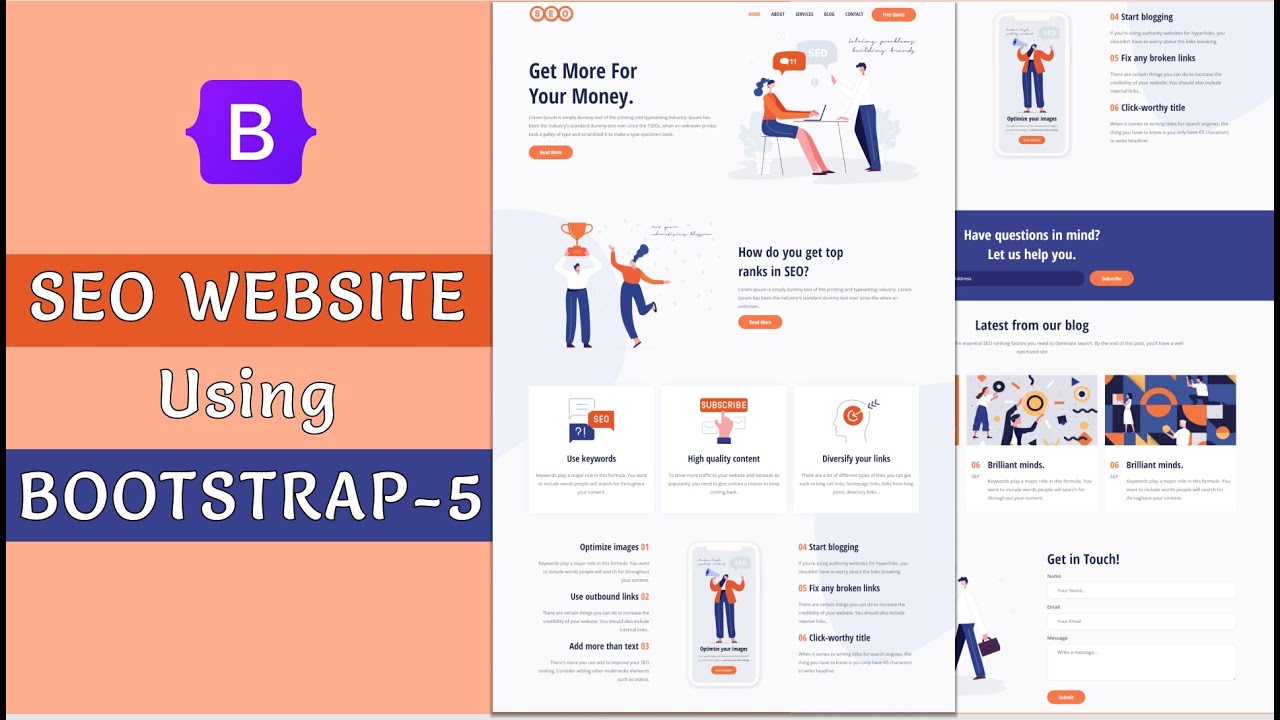 Responsive SEO Website Design Using Bootstrap 5 | Code4education