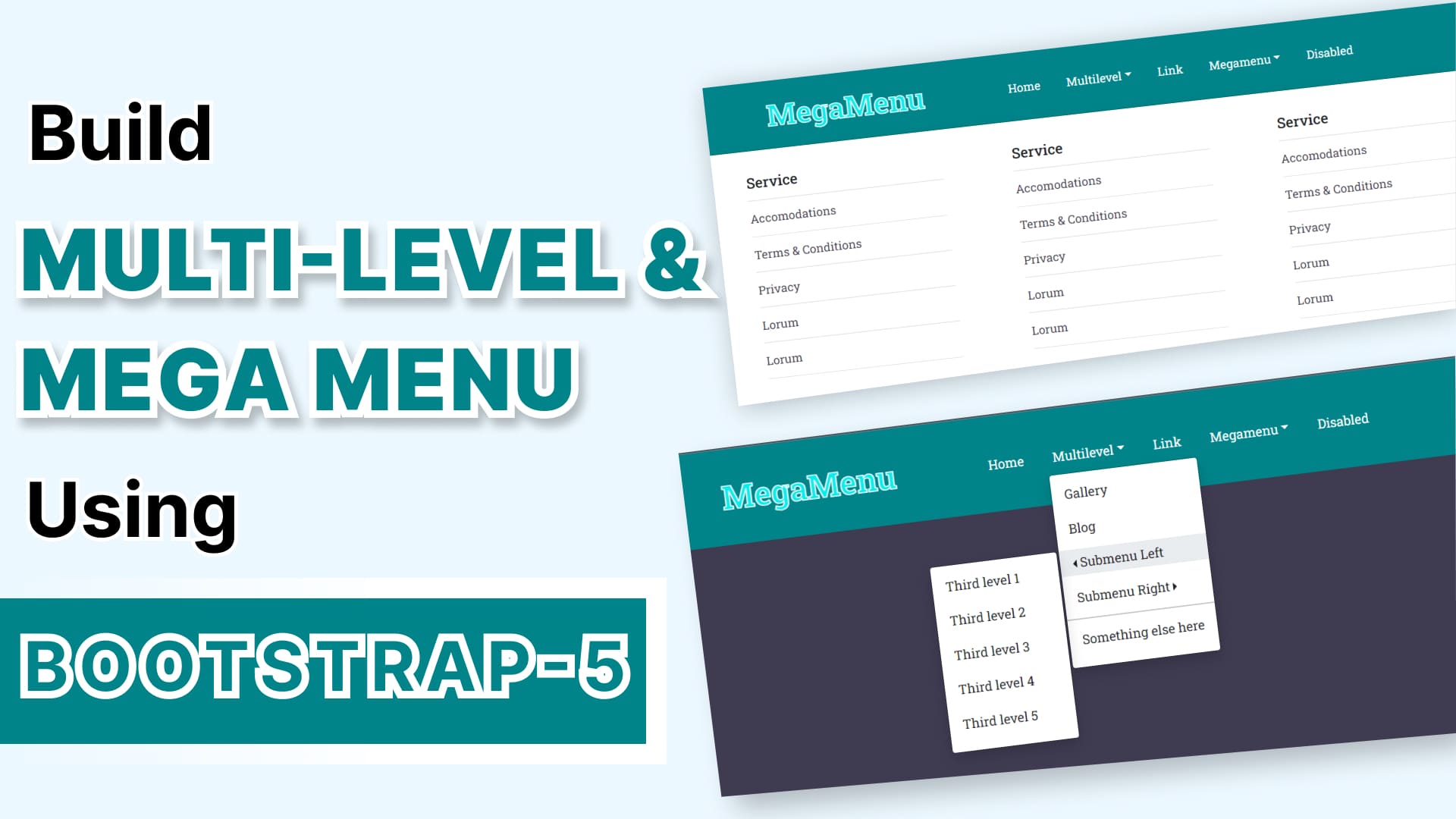 Responsive Multi Level Dropdown Menu Using HTML CSS Bootstrap 5