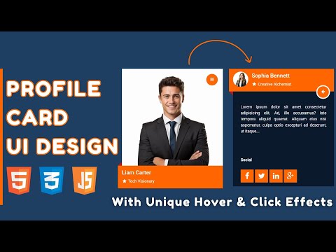 Card Design | Profile Card Design in HTML CSS JS & Bootstrap 5